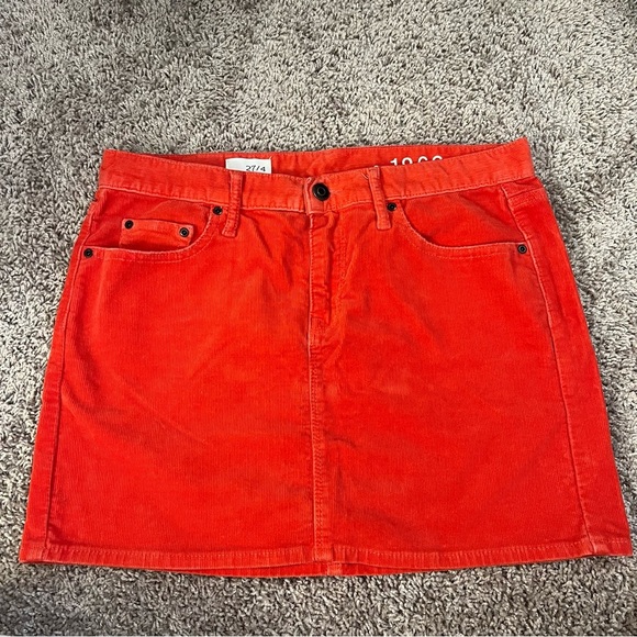 {Gap} Corduroy Red/Orange Mini Skirt - Picture 1 of 8